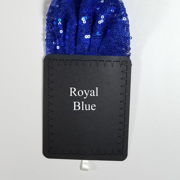 New - Men's Sequin Pre-Folded Pocket Square Insert - Royal Blue - Picture 5 of 6